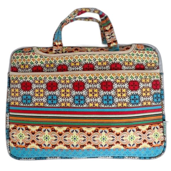 Kayond Classical Bohemia Yellow Blue Floral Patterned Laptop Sleeve Case - Picture 1 of 6
